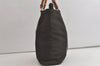 Authentic GUCCI Bamboo Tote Hand Bag Purse Nylon Leather Khaki Green 5233K