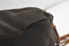 Authentic GUCCI Bamboo Tote Hand Bag Purse Nylon Leather Khaki Green 5233K