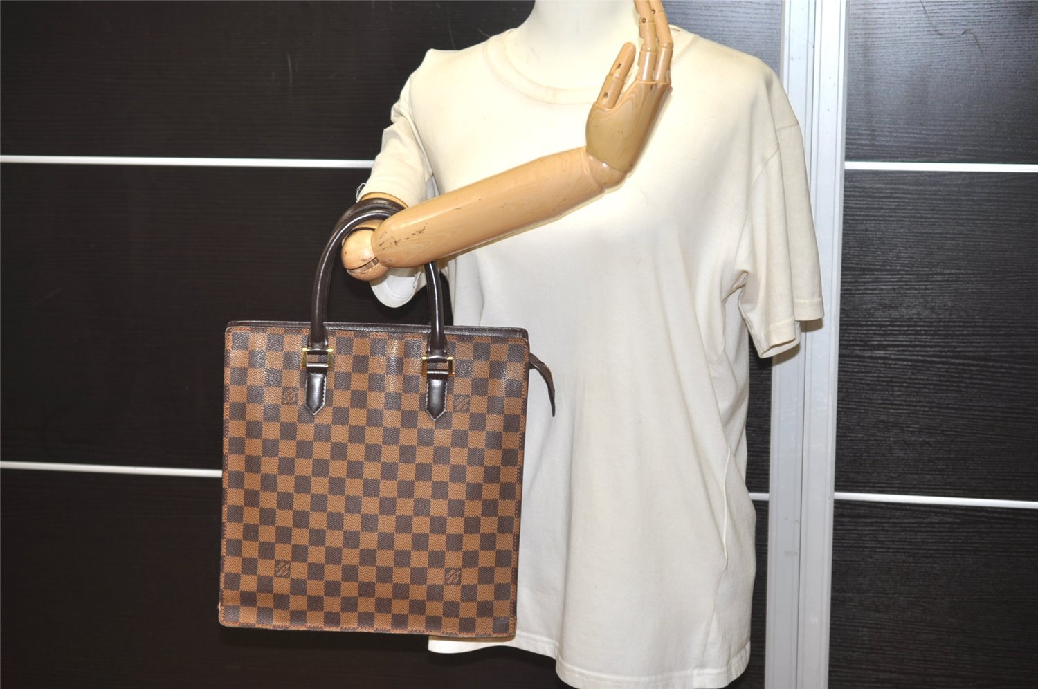 Authentic Louis Vuitton Damier Venice Tote Hand Bag N51145 LV 5236J