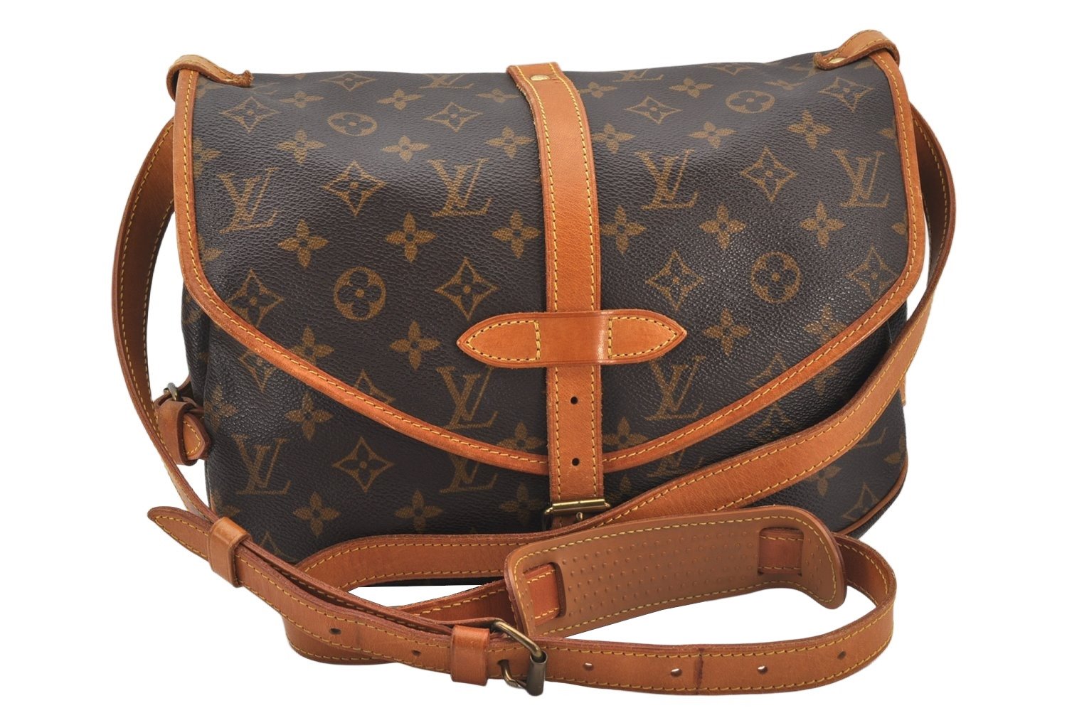 Authentic Louis Vuitton Monogram Saumur 30 Shoulder Cross Bag M42256 LV 5236K