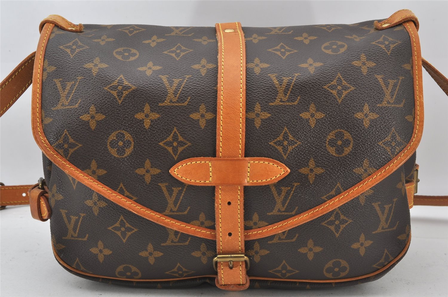 Authentic Louis Vuitton Monogram Saumur 30 Shoulder Cross Bag M42256 LV 5236K