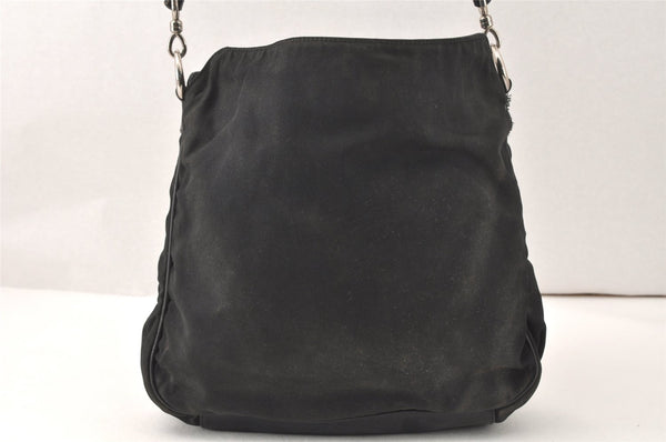 Authentic GUCCI Bamboo Shoulder Hand Bag Purse Nylon Leather Black Junk 5237K
