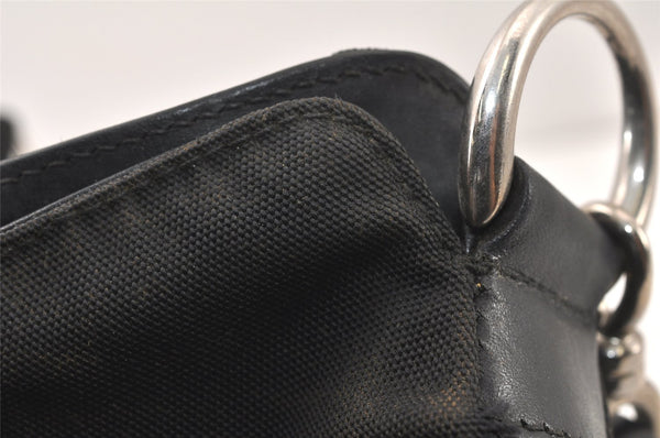Authentic GUCCI Bamboo Shoulder Hand Bag Purse Nylon Leather Black Junk 5237K