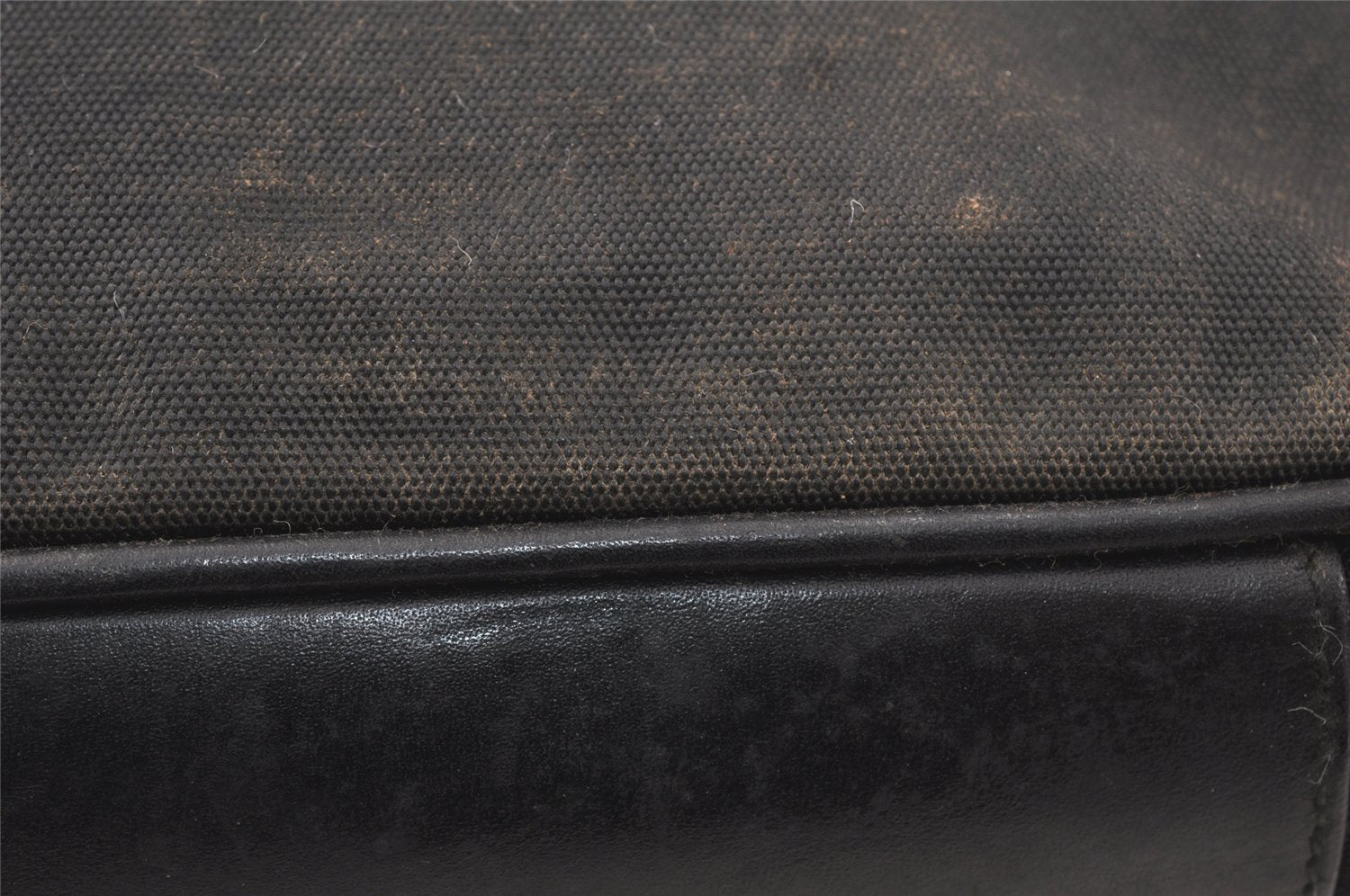 Authentic GUCCI Bamboo Shoulder Hand Bag Purse Nylon Leather Black Junk 5237K