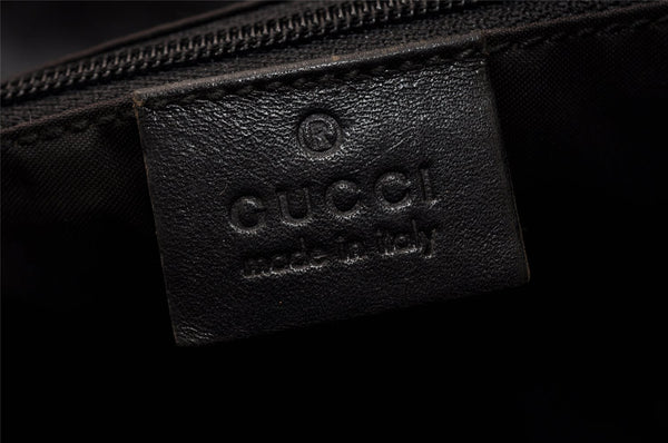 Authentic GUCCI Bamboo Shoulder Hand Bag Purse Nylon Leather Black Junk 5237K