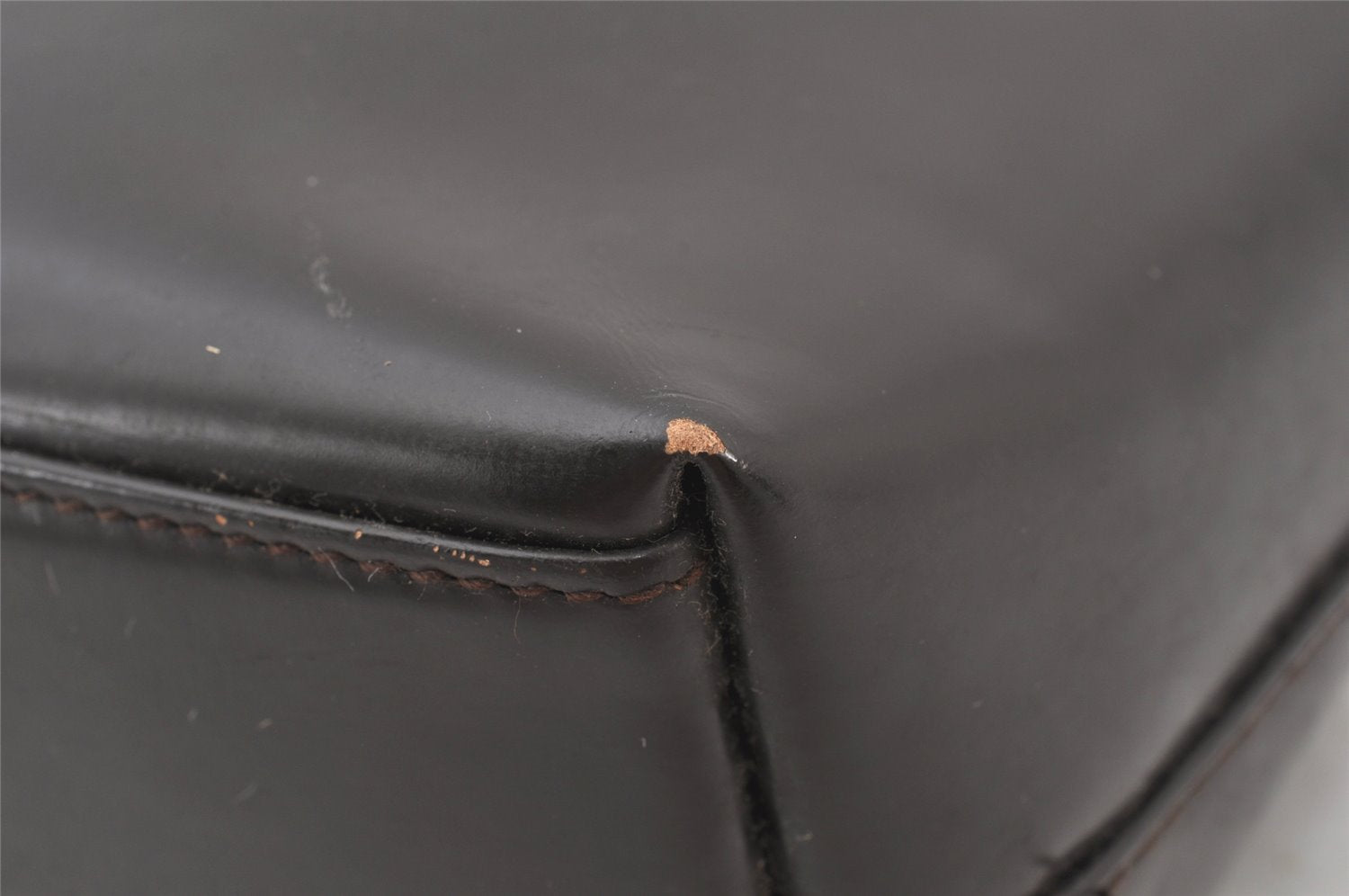 Authentic GUCCI Vintage Hand Tote Bag Purse Leather Brown 5240K