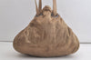 Authentic Christian Dior Cannage Nylon Leather Drawstring Bag Beige Junk 5241K