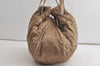 Authentic Christian Dior Cannage Nylon Leather Drawstring Bag Beige Junk 5241K