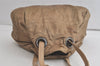 Authentic Christian Dior Cannage Nylon Leather Drawstring Bag Beige Junk 5241K