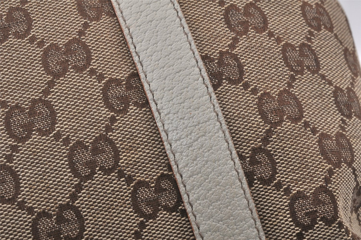 Authentic GUCCI Abbey Shoulder Tote Bag GG Canvas Leather 141470 Brown 5242K