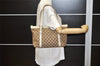 Authentic GUCCI Abbey Shoulder Tote Bag GG Canvas Leather 141470 Brown 5242K