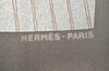 Authentic HERMES Carre 90 Scarf "Vent Portant II" Silk Gray 5245J