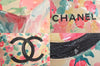 Auth CHANEL Floral Tote Bag Plastic Chain Vinyl Enamel CC Logo Cream Junk 5245M