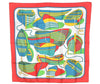 Authentic HERMES Carre 90 Scarf "THALASSA" Silk Red 5247J