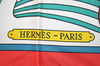 Authentic HERMES Carre 90 Scarf "THALASSA" Silk Red 5247J