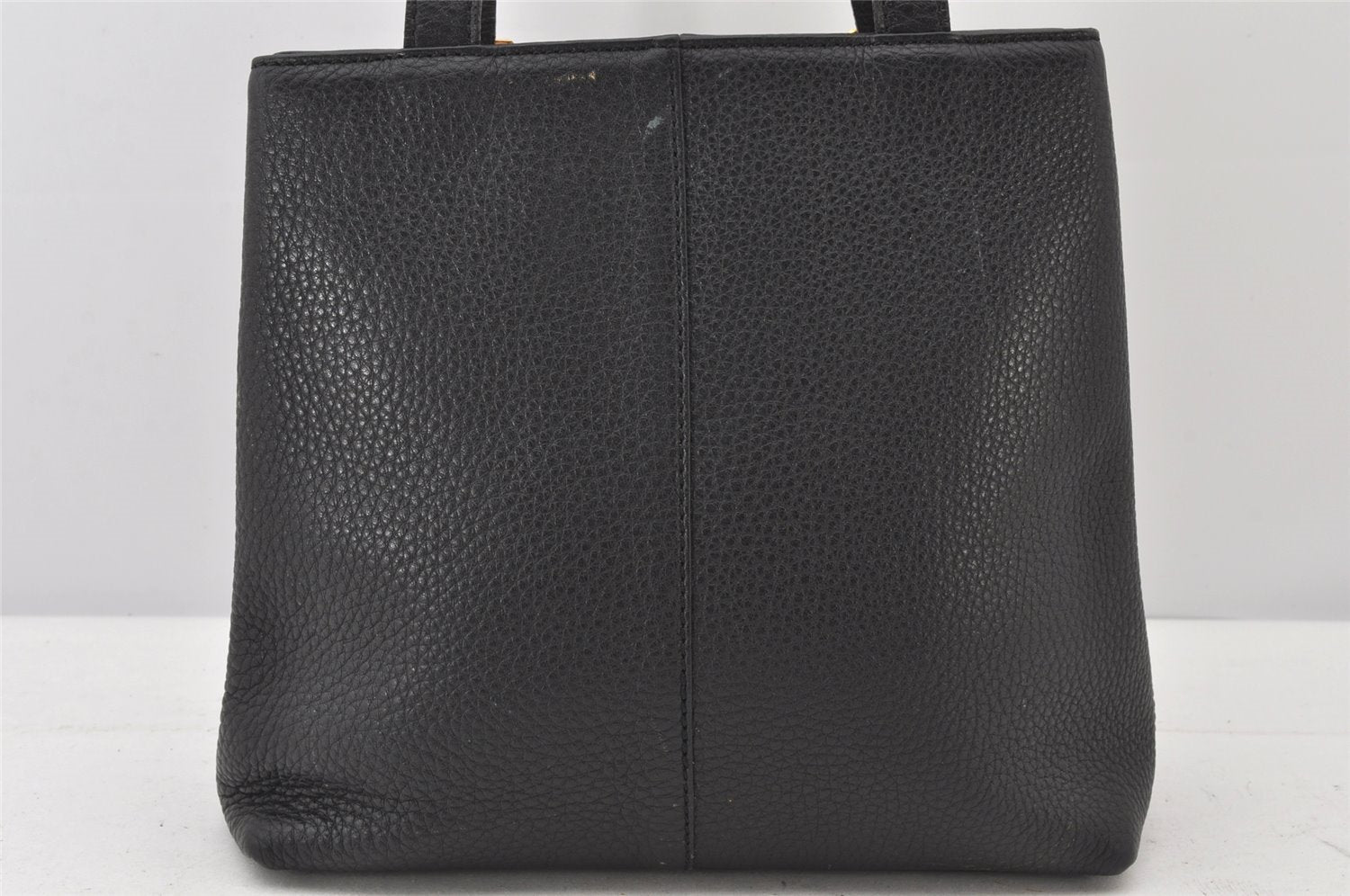 Authentic Burberrys Vintage Leather Hand Bag Purse Black 5248K