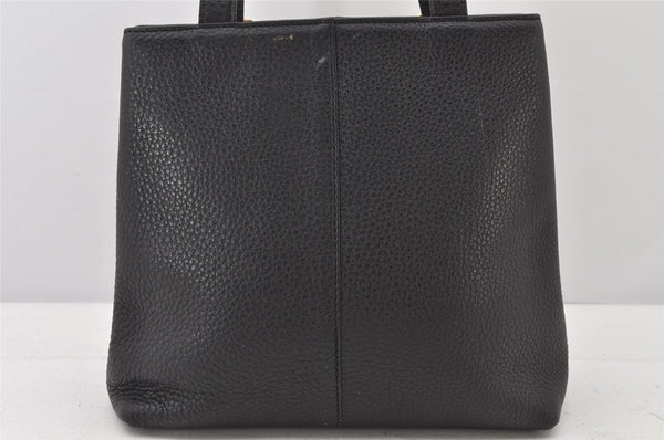 Authentic Burberrys Vintage Leather Hand Bag Purse Black 5248K
