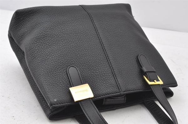 Authentic Burberrys Vintage Leather Hand Bag Purse Black 5248K