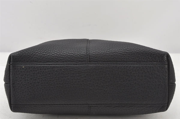 Authentic Burberrys Vintage Leather Hand Bag Purse Black 5248K