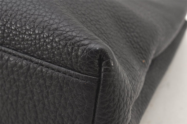 Authentic Burberrys Vintage Leather Hand Bag Purse Black 5248K