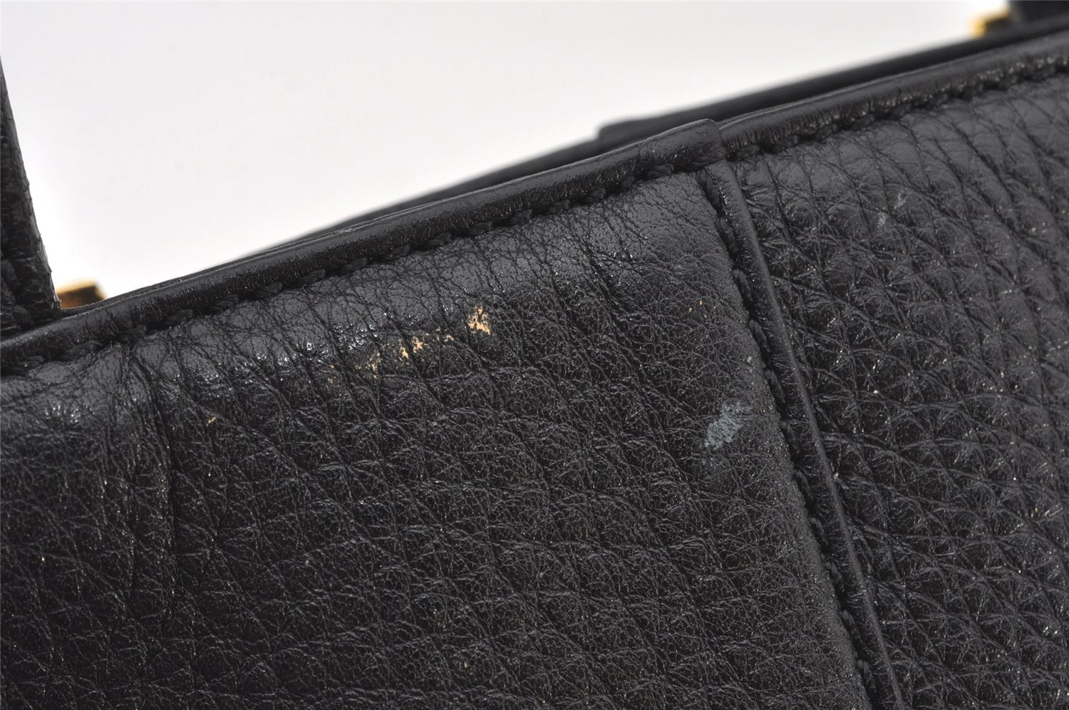 Authentic Burberrys Vintage Leather Hand Bag Purse Black 5248K