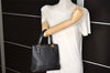 Authentic Burberrys Vintage Leather Hand Bag Purse Black 5248K