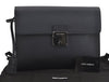 Authentic DOLCE&GABBANA Clutch Hand Bag Purse Leather Navy Blue 5249J