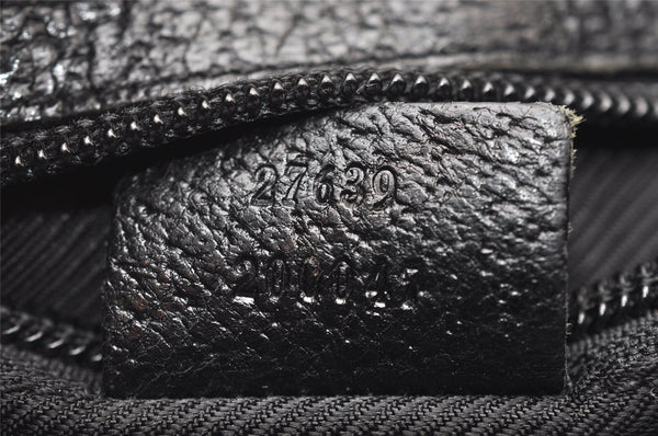 Authentic GUCCI Shoulder Cross Body Bag GG Canvas Leather 27639 Black 5250I