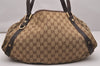 Authentic GUCCI Abbey Shoulder Tote Bag GG Canvas Leather 130736 Brown 5250J
