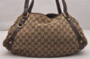 Authentic GUCCI Abbey Shoulder Tote Bag GG Canvas Leather 130736 Brown 5250J