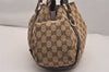 Authentic GUCCI Abbey Shoulder Tote Bag GG Canvas Leather 130736 Brown 5250J