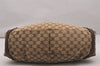 Authentic GUCCI Abbey Shoulder Tote Bag GG Canvas Leather 130736 Brown 5250J
