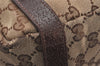 Authentic GUCCI Abbey Shoulder Tote Bag GG Canvas Leather 130736 Brown 5250J