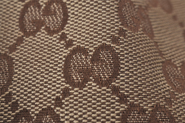 Authentic GUCCI Abbey Shoulder Tote Bag GG Canvas Leather 130736 Brown 5250J