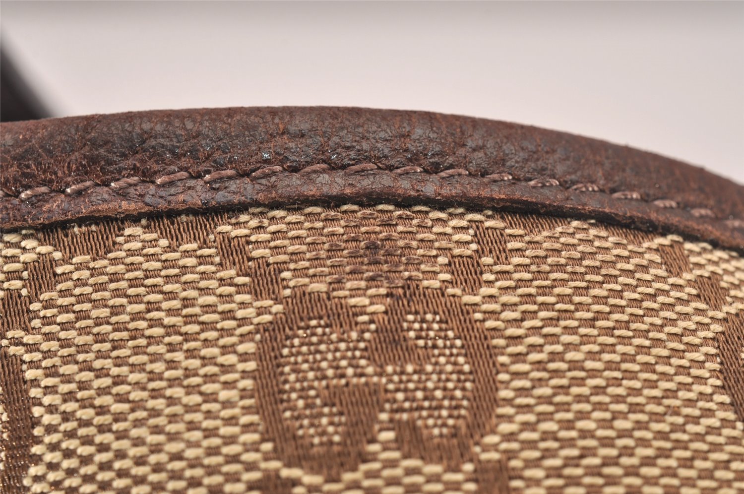 Authentic GUCCI Abbey Shoulder Tote Bag GG Canvas Leather 130736 Brown 5250J