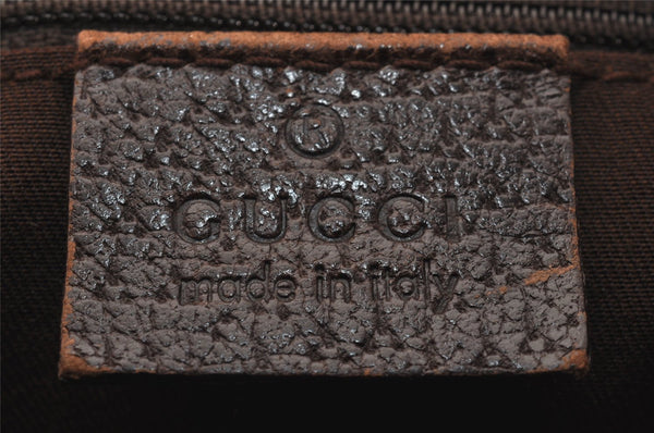 Authentic GUCCI Abbey Shoulder Tote Bag GG Canvas Leather 130736 Brown 5250J