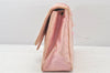 Authentic CHANEL Vintage Satin Matelasse Shoulder Bag Purse Pink Junk CC 5252K