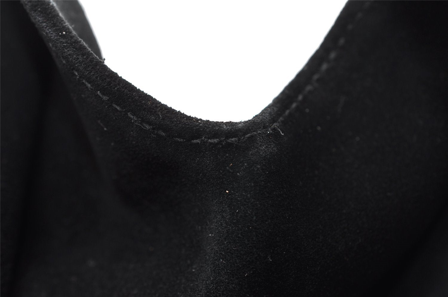 Authentic GUCCI Vintage Shoulder Bag Purse Suede Leather 0013167 Black 5253I