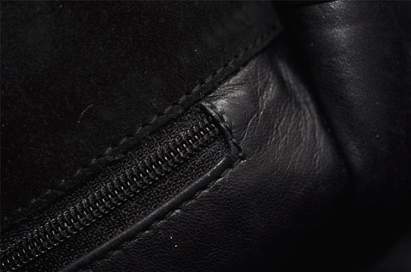 Authentic GUCCI Vintage Shoulder Bag Purse Suede Leather 0013167 Black 5253I