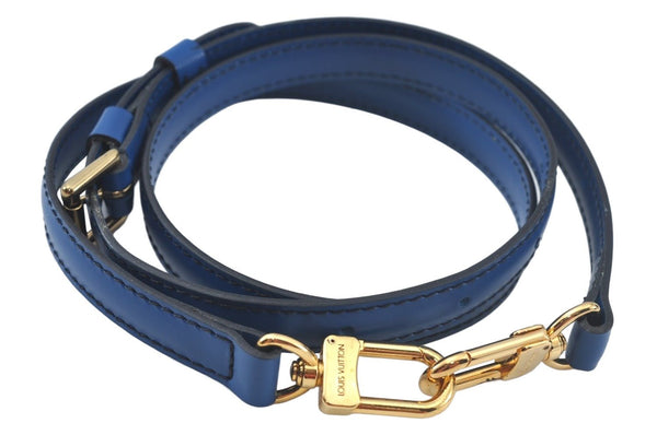 Authentic Louis Vuitton Leather Shoulder Strap Blue 38.6-45.3" LV 5253K