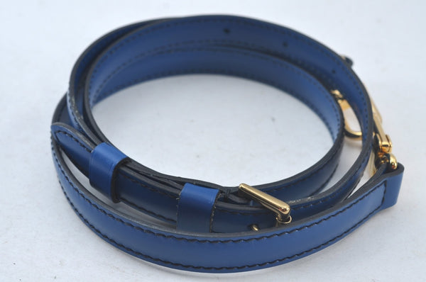 Authentic Louis Vuitton Leather Shoulder Strap Blue 38.6-45.3" LV 5253K