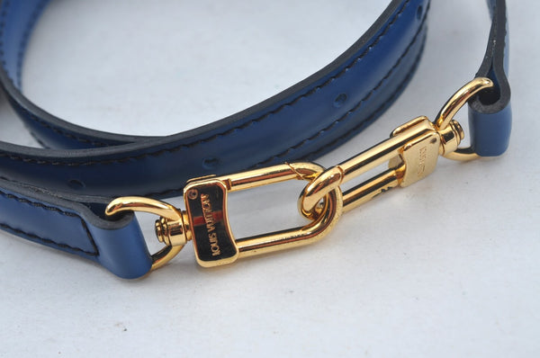Authentic Louis Vuitton Leather Shoulder Strap Blue 38.6-45.3" LV 5253K