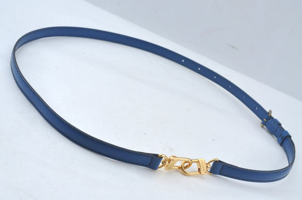 Authentic Louis Vuitton Leather Shoulder Strap Blue 38.6-45.3" LV 5253K
