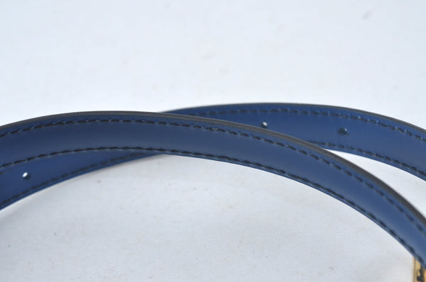 Authentic Louis Vuitton Leather Shoulder Strap Blue 38.6-45.3" LV 5253K