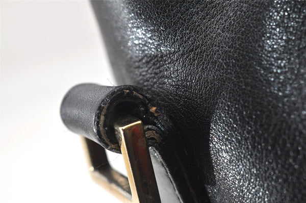 Authentic GUCCI Bamboo Vintage 2way Hand Shoulder Bag Leather Black Junk 5254I