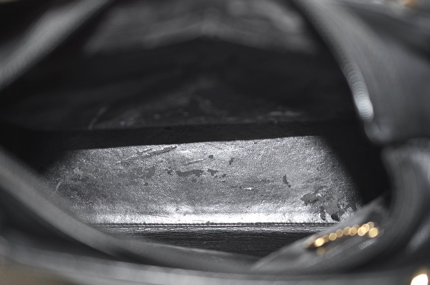 Authentic GUCCI Bamboo Vintage 2way Hand Shoulder Bag Leather Black Junk 5254I