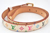 Louis Vuitton Monogram Multicolor Ceinture Belt White 70cm 27.6" M9272 LV 5254K