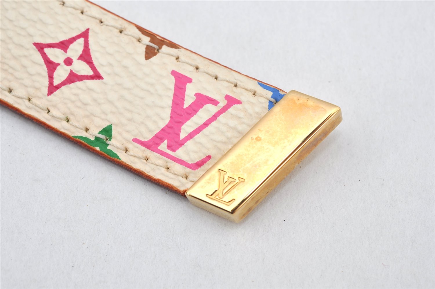 Louis Vuitton Monogram Multicolor Ceinture Belt White 70cm 27.6