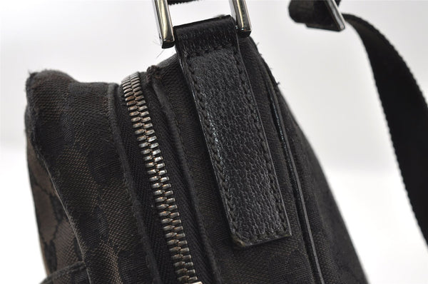 Authentic GUCCI Shoulder Cross Body Bag GG Canvas Leather 122759 Black 5255I