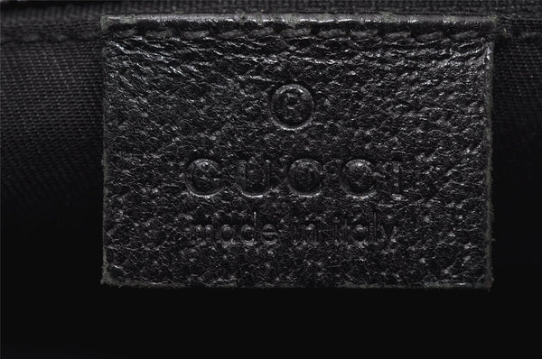 Authentic GUCCI Shoulder Cross Body Bag GG Canvas Leather 122759 Black 5255I